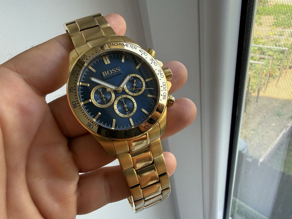 Ceas  Hugo Boss Gold Ikon aur 18k schimb cu seiko , omega , hamilton , breitling