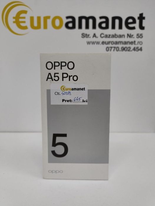 Telefon mobil OPPO A5 Pro, Dual SIM, 8GB RAM, 256GB, 5G, Black -I-