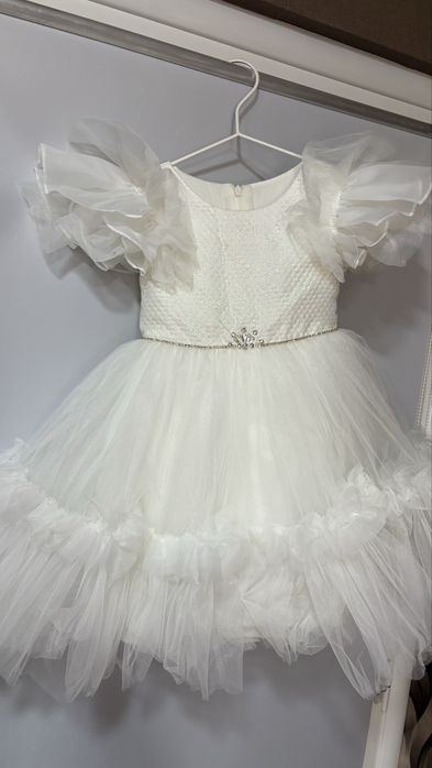 Детска официална бяла рокля Radapola