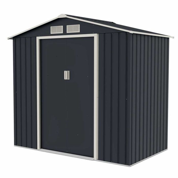 Casuta magazie gradina 213x131x195 cm, usi culisante si baza metalica