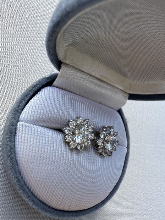 Cercei din argint si cubic zirconia