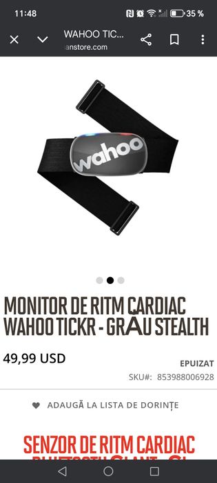 Monitor de ritm cardiac Wahoo