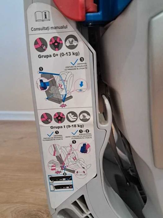Scaun auto U-Grow UGHCS-06 ISOFIX 0-36 kg gri/negru + manual