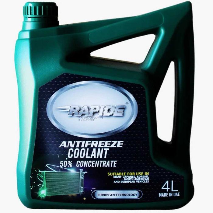 АнтифризRAPIDE 50% Концентрат ЗЕЛЁНЫЙ, 4 литра
