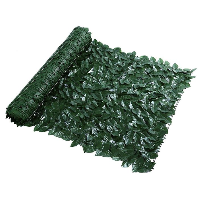 Ограда от зелени листа - панел за уединение с реалистичен вид 3 x 0,5м