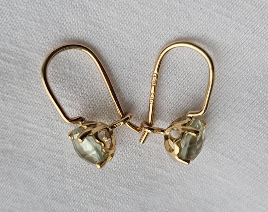 Cercei aur galben 14k ametist natura creat nanual