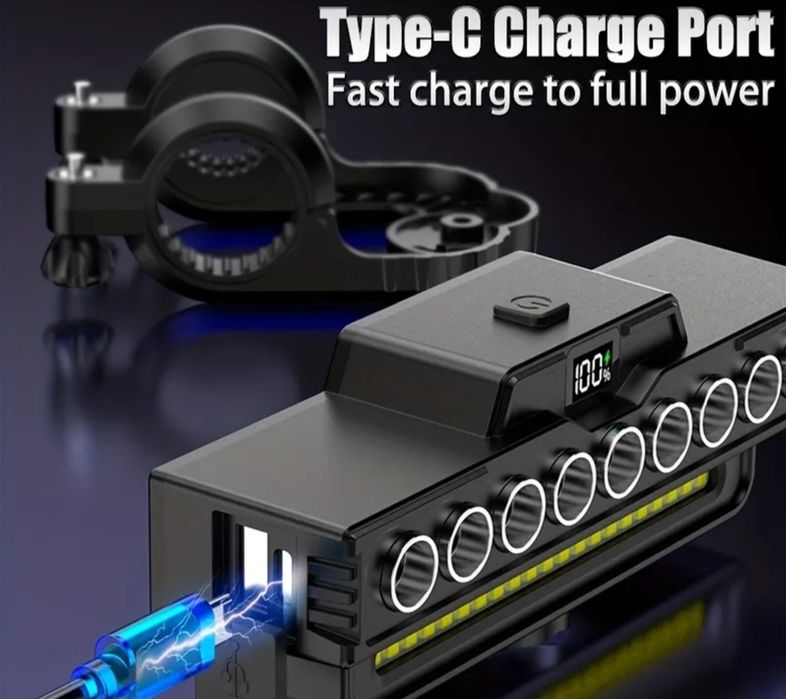 Ултра ярък преден фар за велосипед с 9 LED диода