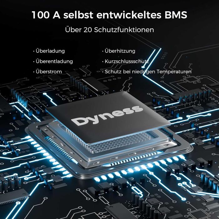 Dyness LiFePO4 12V 100Ah литиева батерия Bluetooth Mini със 100A BMS,макс. 15000 цикъла,12v LiFePO4батерия за каравани,лодки, соларни домашни системи