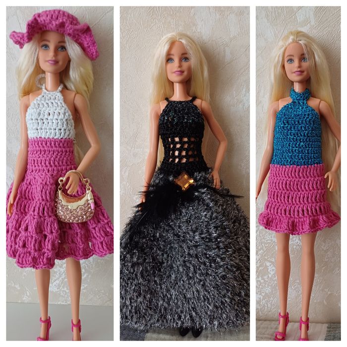Дрехи за кукла Барби ръчно изработени нови