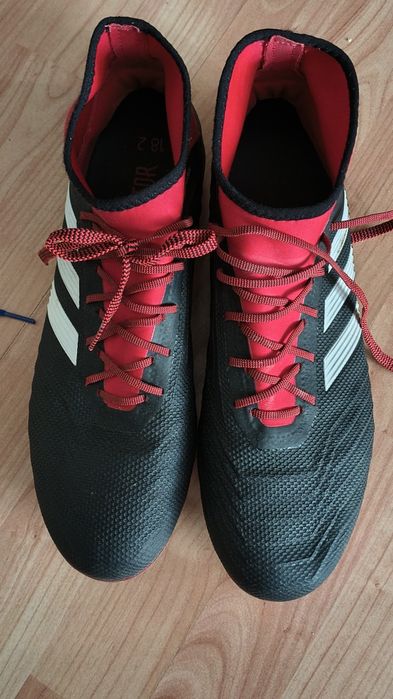 Ghete Fotbal Adidas Predator Negru cu Rosu Mărimea 46