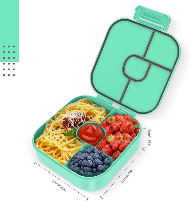 Bento Box, Кутия за обяд с 4 отделения, 800мл матирана и непропусклива