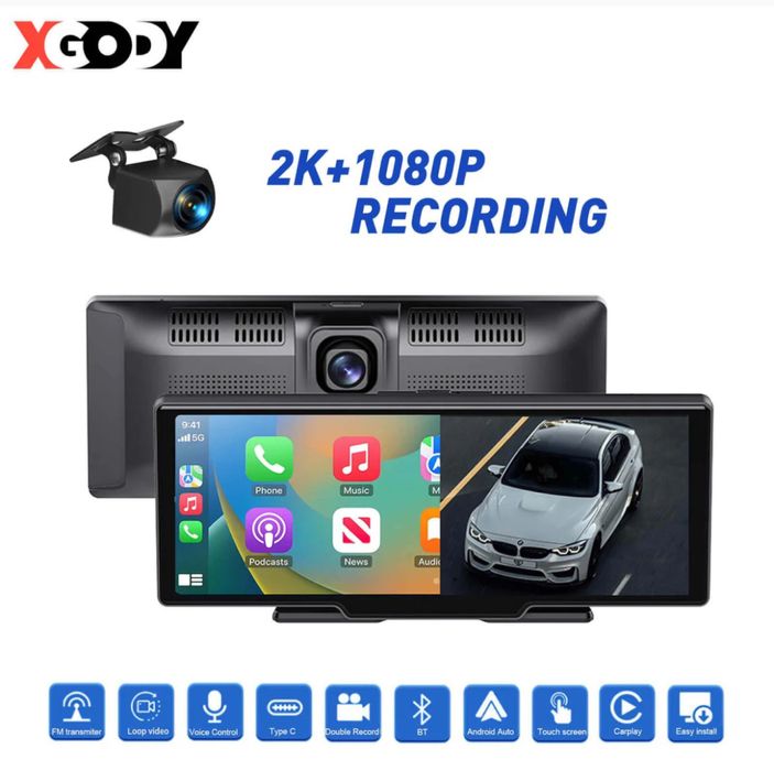 XGODY H26 10.26 инча автомобилен дисплей CarPlay Android Auto 1080P