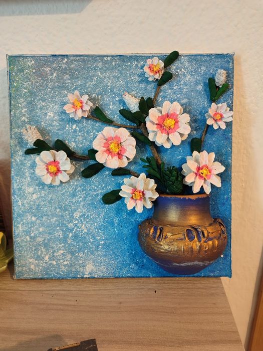 Tablouri 3D pictate cu elemente naturale