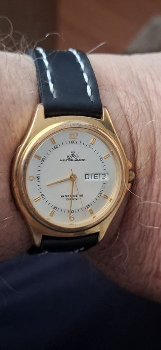 ANKER germany ceas de mînă bărɓătesc cu baterie și curea din piele.