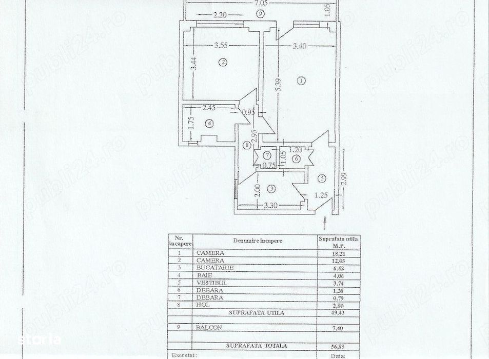 Apartament 2 camere de vanzare Lujerului