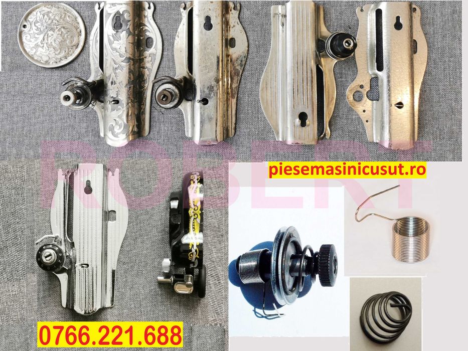 Piese accesorii masina de cusut Singer - Suveica Curea piele Mosor Bobina Arc Ace Ulei Lampa LED Placuta etc