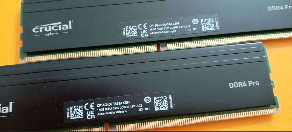 Kit 32GB DDR4 Crucial Pro,2x 16GB, 3200Mhz CL22 Intel XMP 2.0