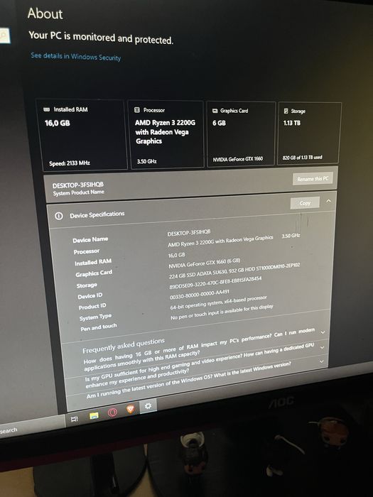 Pc gaming gtx 1660