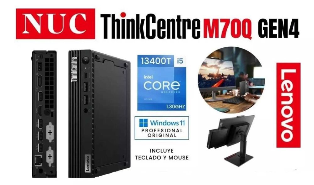 Компютър Lenovo ThinkCentre M70q Gen 4 Intel® i5-13400T / 16 RAM / 1ТВ SSD - НОВ