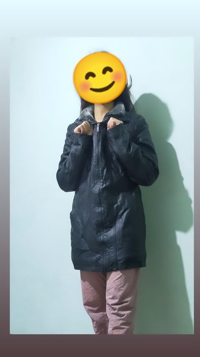 Куртка кожанная тёплая.