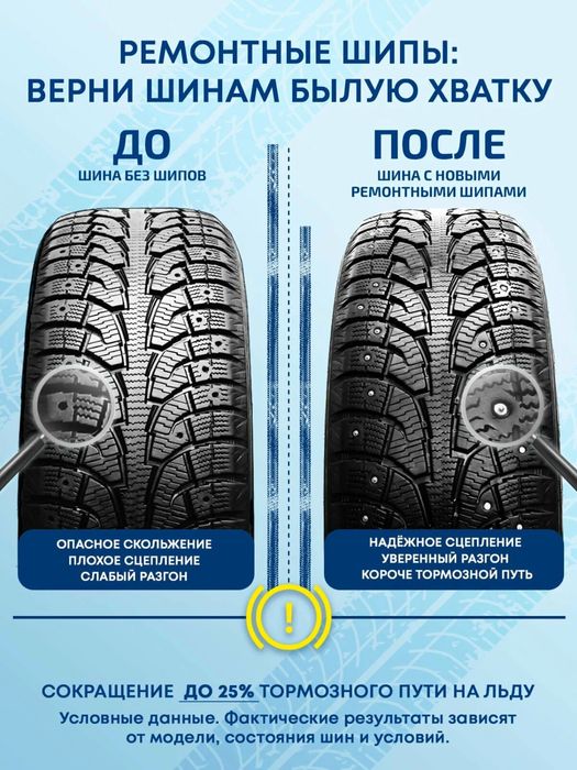 Ошиповка ремонтиыми шипами