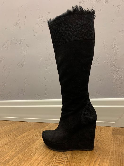 Замшевые сапоги GUCCI