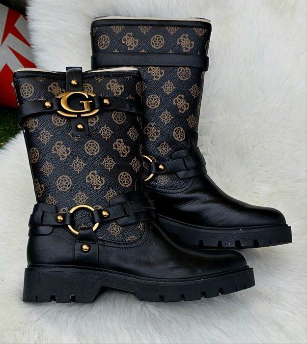 Guess оригинални дамски ботуши челси естествена кожа