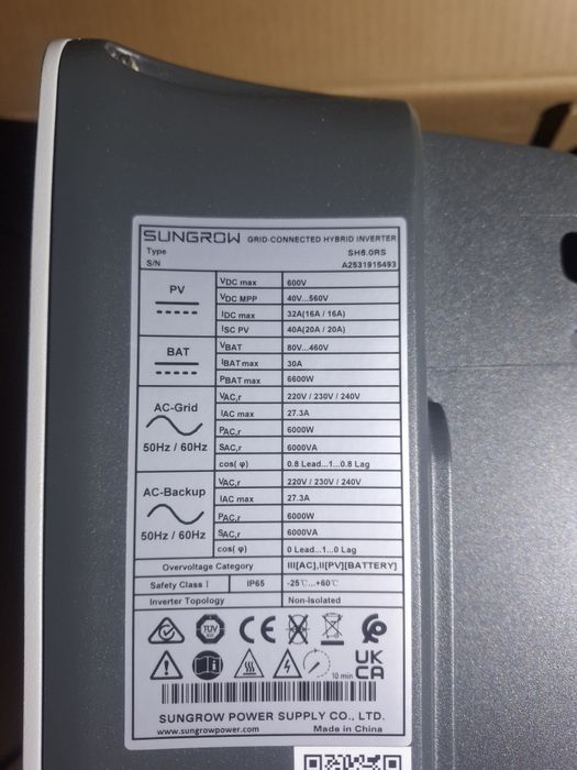 Invertor hibride monofazat sungrow 6kw