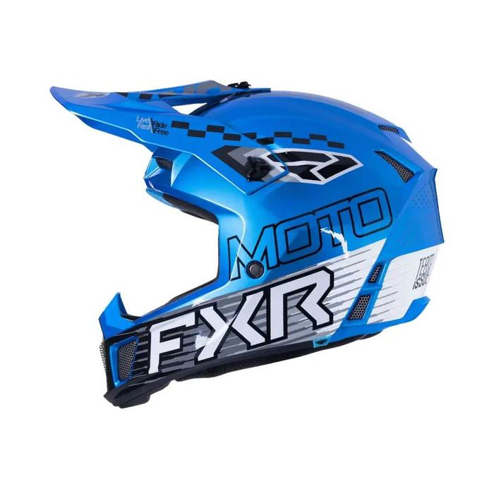 FXR Каска Clutch Race Div MX26 Blue/HiVis/Red
