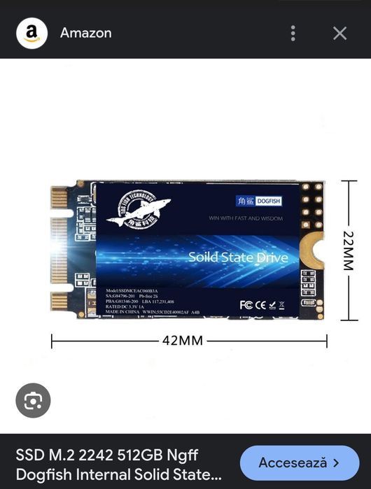 Ssd sata 512 gb nou, neutilizat