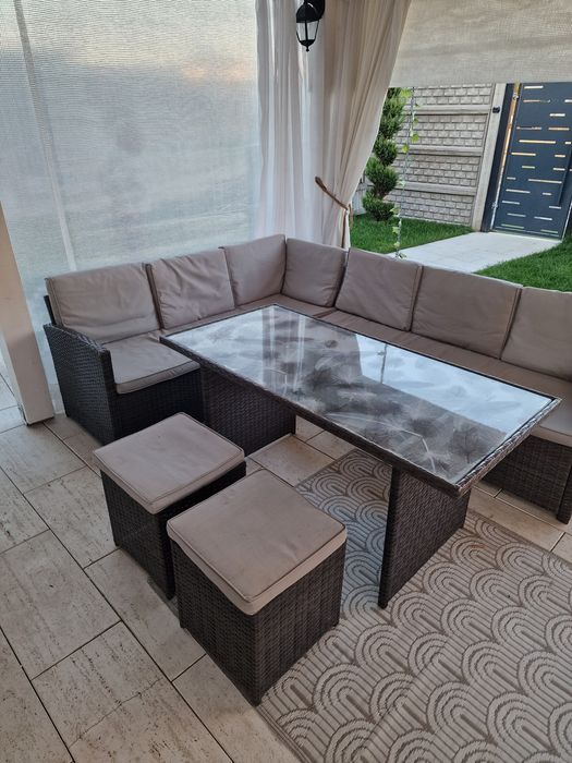 Set mobilier gradina din ratan sintetic
