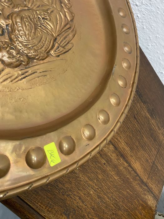 Медно пано колекционерска ръчна украса маркировка 1950 те