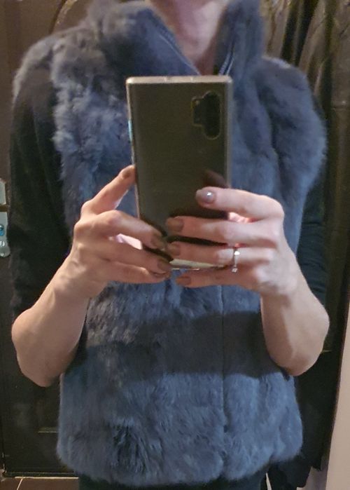 Vesta blana naturala de iepure