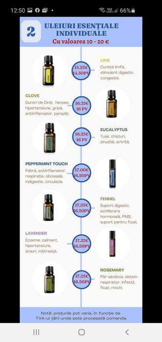 Uleiuri esentiale Doterra, suplimente - la pret de membru (originale)