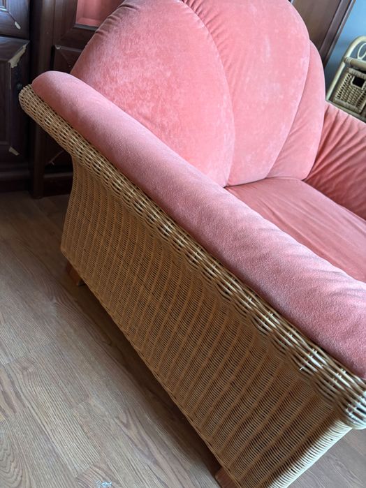 Ретро кресло/фотьойл с естествен ратан