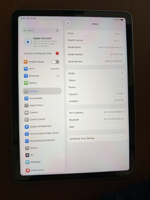 Ipad air 4 64 gb wifi