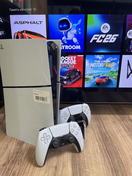 PlayStation 5 Slim Digital, с 2 геймпадами +9 игр в подарок