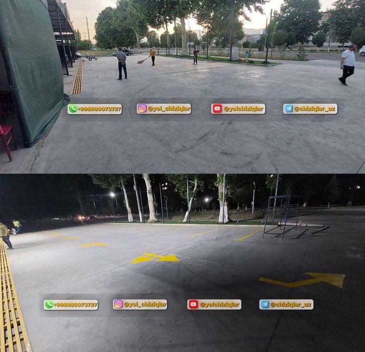 Дорожной разметки низкие цены, yo'l chiziqlar chizish