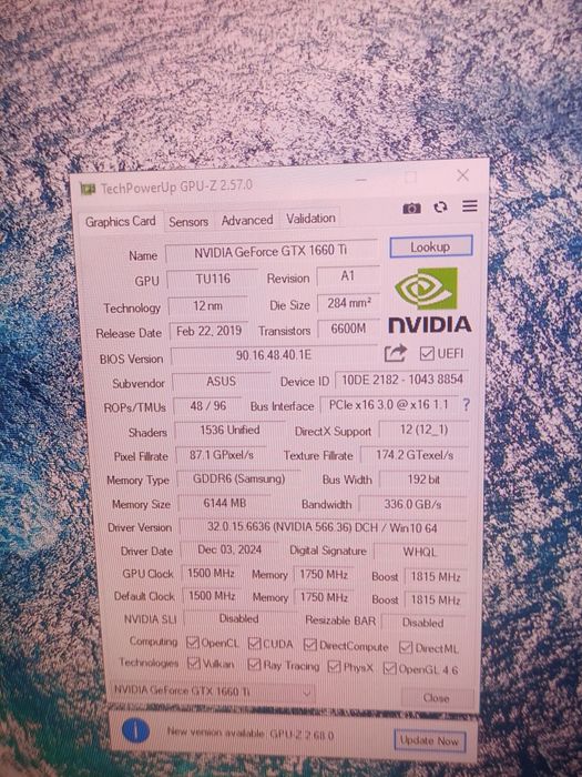 Vand placa video gtx 1660 ti 6gb Asus Tuf