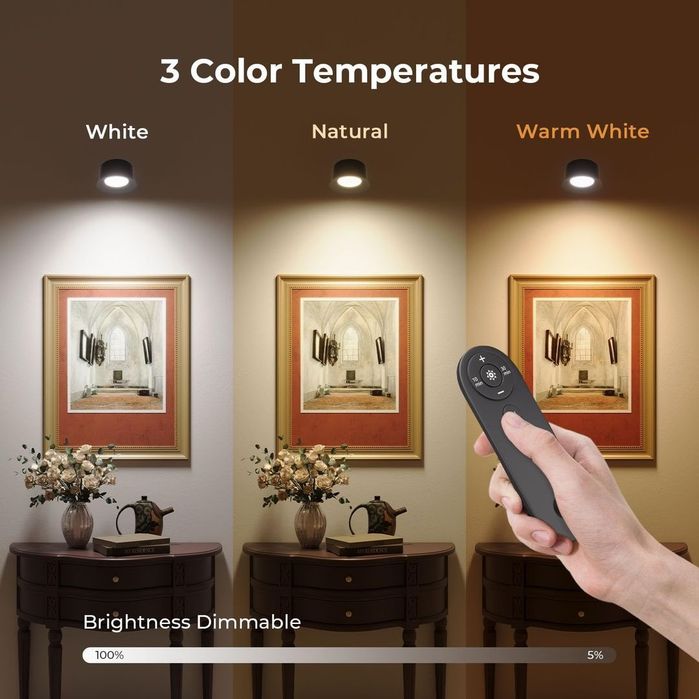 Set 2 aplice LED wireless reincarcabile cu telecomanda si touch