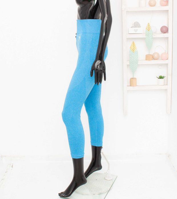 Gymshark дамски клин безшевен висока талия син за фитнес и спорт XL