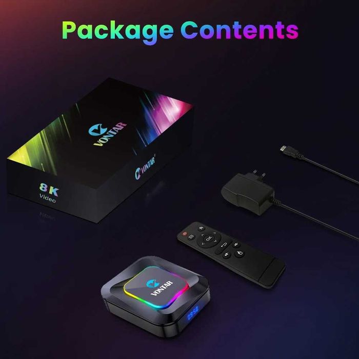 TV Box 4K Vontar R3 Android 13, Quad Core, 4 GB RAM, 32 GB, Wifi 6