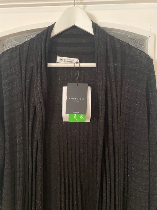 Нова елегантна жилетка в черно със сребристи нишки Cortefiel, размер S