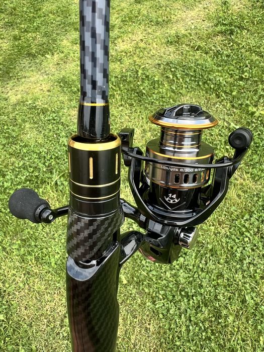Combo (lanseta+ mulineta) spinning nou, 1.80m 5-28g/ știucă, șalău, avat