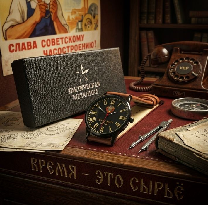 Подарочные наручные часы «Рождённый в СССР» Тактическая Механика.