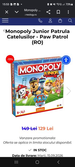 Vand Monopoly nou are inca folia pe el