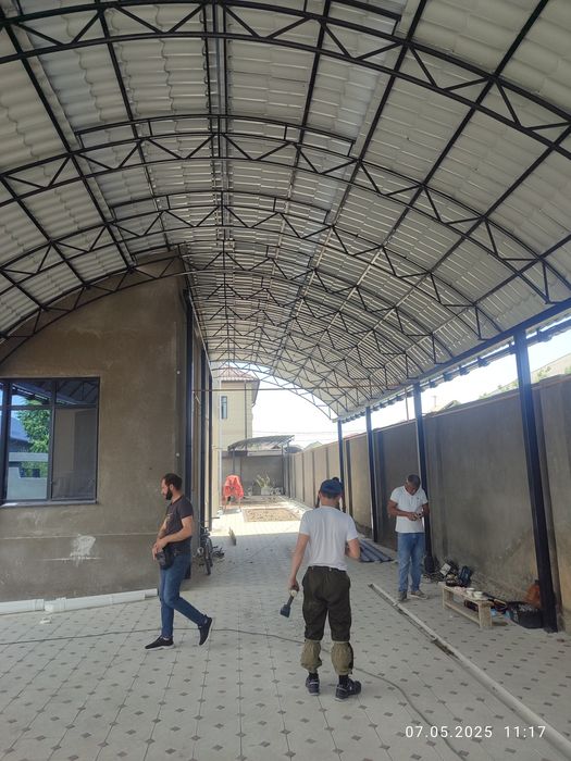 Арка навес тапчан перила сварочный  работа