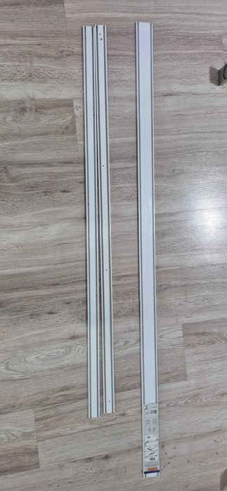 Sina dubla perdea si draperie, Gardinia, 2 canale prindere pe tavan, aluminiu, alb, 150 cm