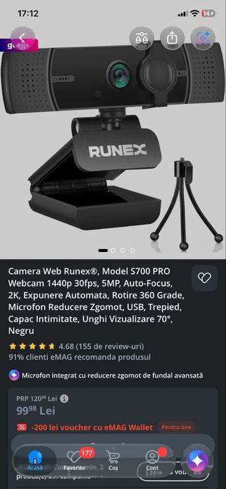 Vând camera web nefolosita
