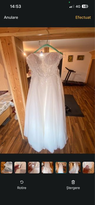 Rochie mireasa+voal+crinolina+sandale cadou